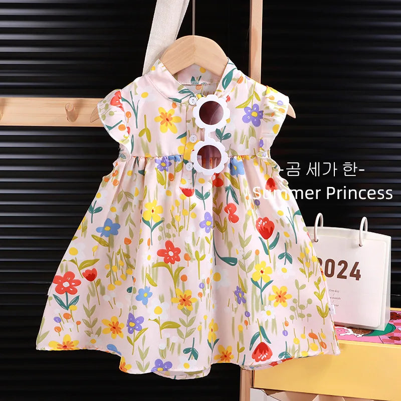 Baby Girls Beach Dresses Summer Soft Breathable Kids Girls Clothing Children Holiday A-Line Dress Vestidos 2025