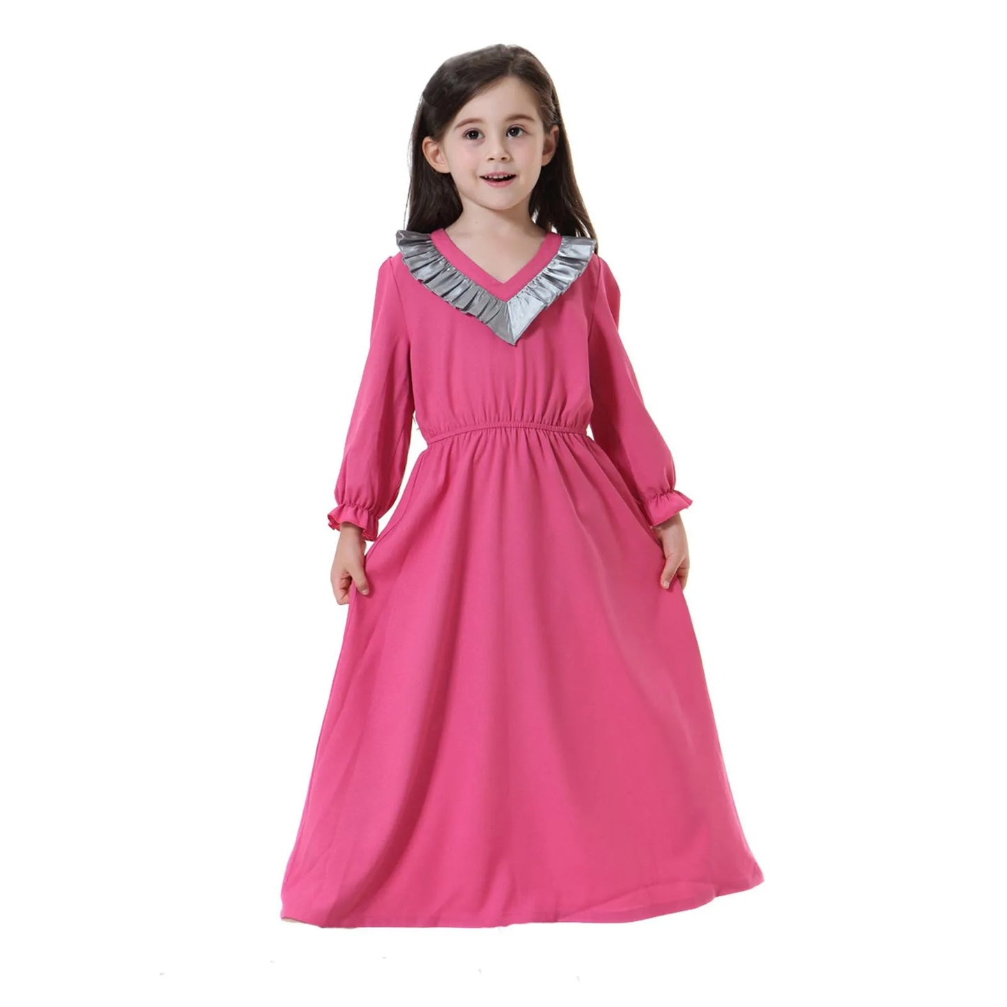 Muslim Children Abaya Girls Long Prayer Robe Gowns Kids Dress Kimono Ramadan Middle East Moroccan Arab Caftan Islamic Clothing