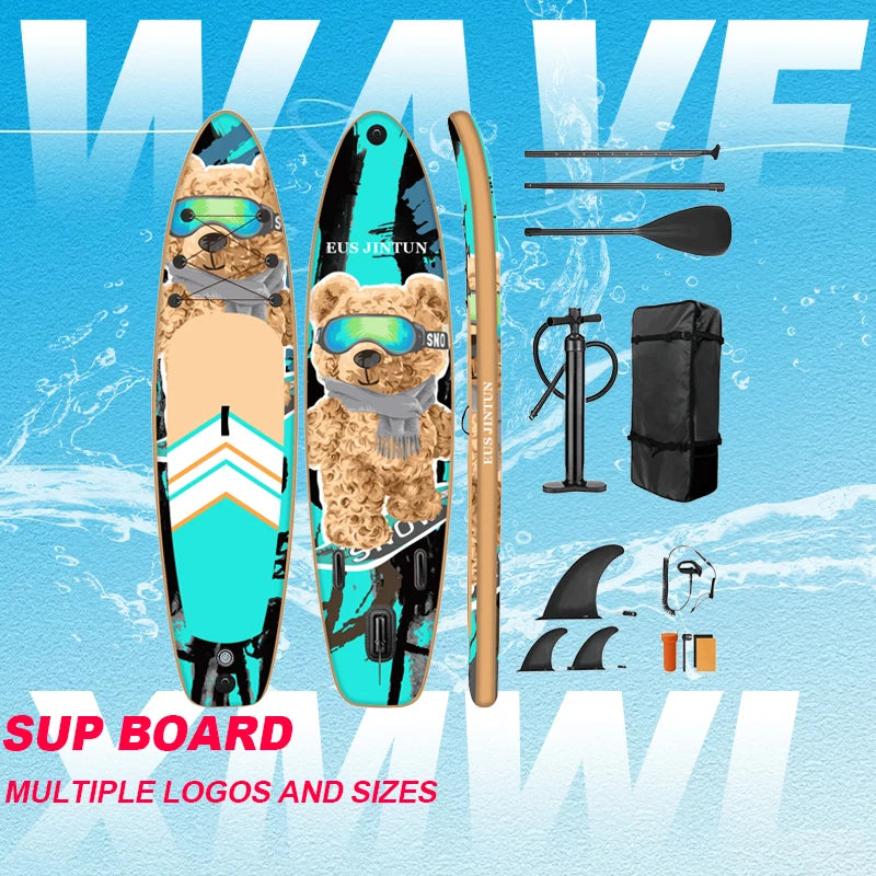 Multiple Logos Multiple Sizes Inflatable Sup Paddle Board Surfing Standing Surfboard Surf Board For Water Sports