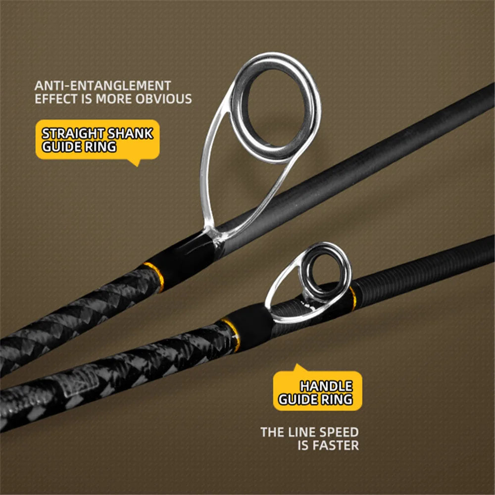 ROLLFISH Boat Carbon Fiber Light Jigging Fishing Rod Spinning Casting Lure Fishing Rod Saltwater 2Sections WT127-141g 1.68-1.98m