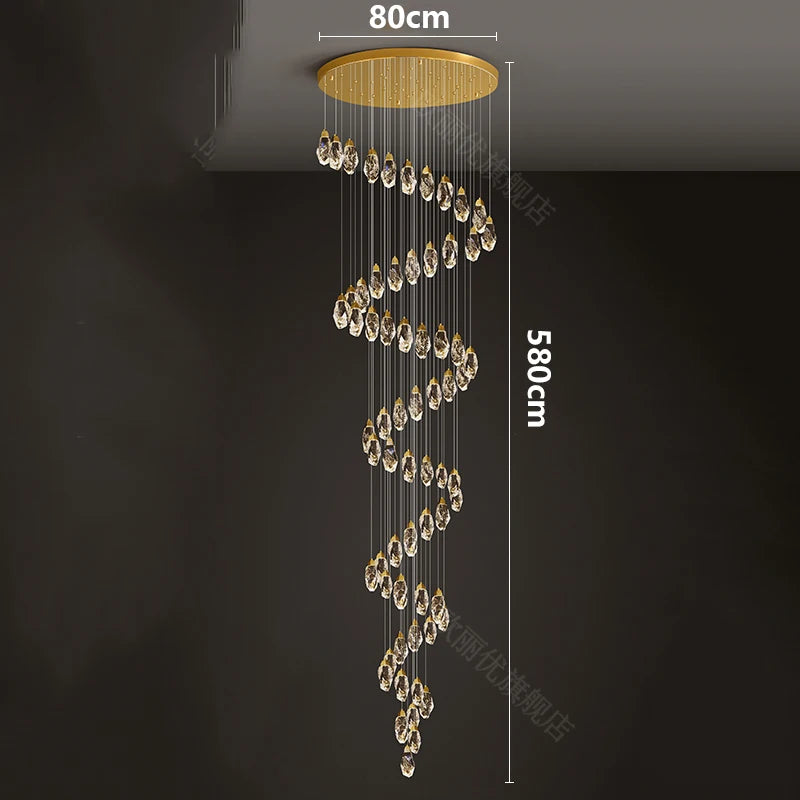 Modern home decoration crystal chandelier, stair Pendant lamp, living room Pendant lights, interior lighting