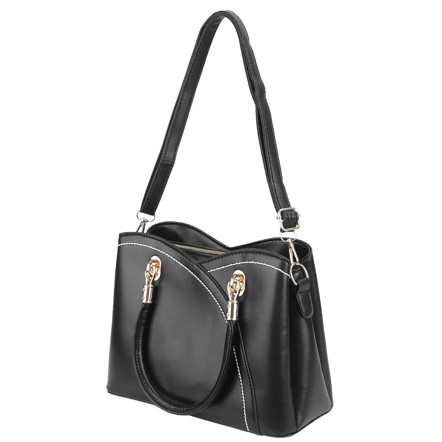 Women Handbags Chic Tote Bags for Ladies Mediumsized Leather Satchel Crossbody Bag with Stylish Stitching Detachable Strap