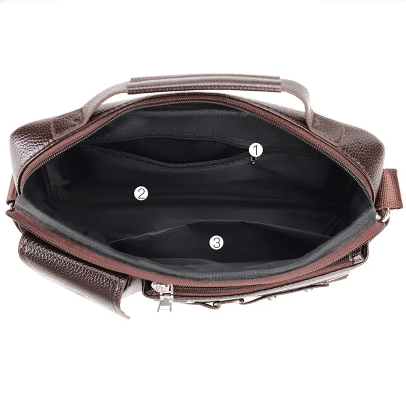 New Men Shoulder Bag for 10.4" Ipad PU Leather Business Handbags Men Messenger Bags Fashion Man Crossbody Bag