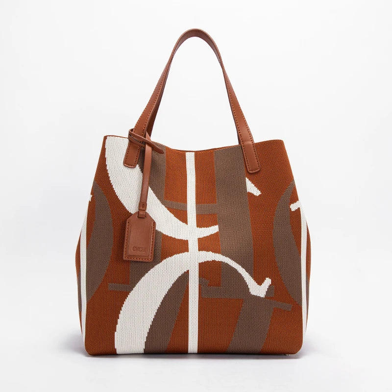 CH New Solid Color Outer Exquisite Fly Weaving Handmade Woven Large Capacity Shoulder Bag Ladies Handbag Fashion Classic