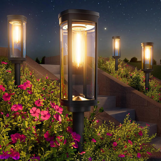 6-Pack Solar Pathway Lights, Waterproof IP65 Auto On/Off, Long-Lasting Outdoor Landscape Lighting for Yard Patio