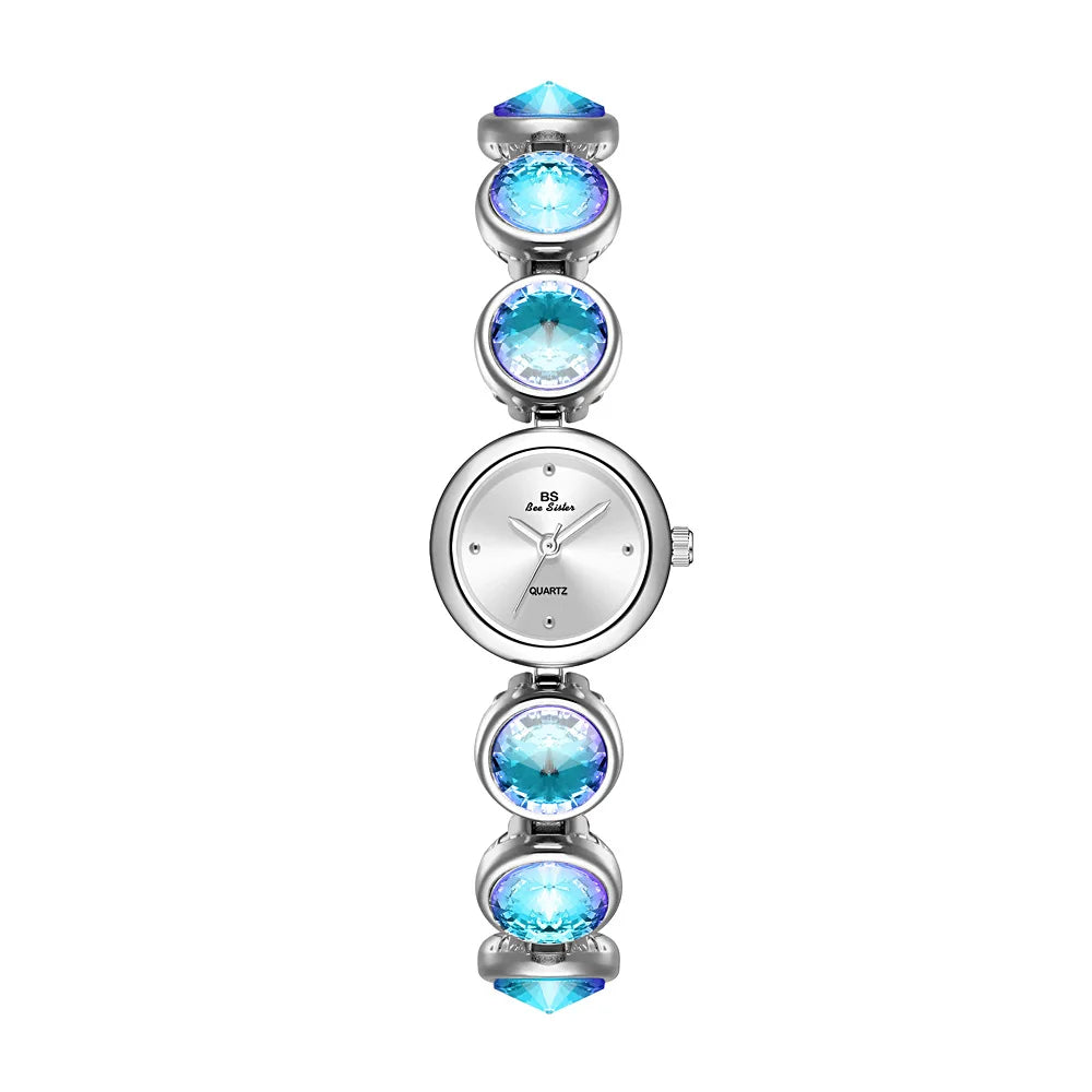 Woman Pink Rhinestone Watch Light Luxury Small Bracelet Clock Elegant Fashion Ladies Girl Student Dress Party Watches Gifts