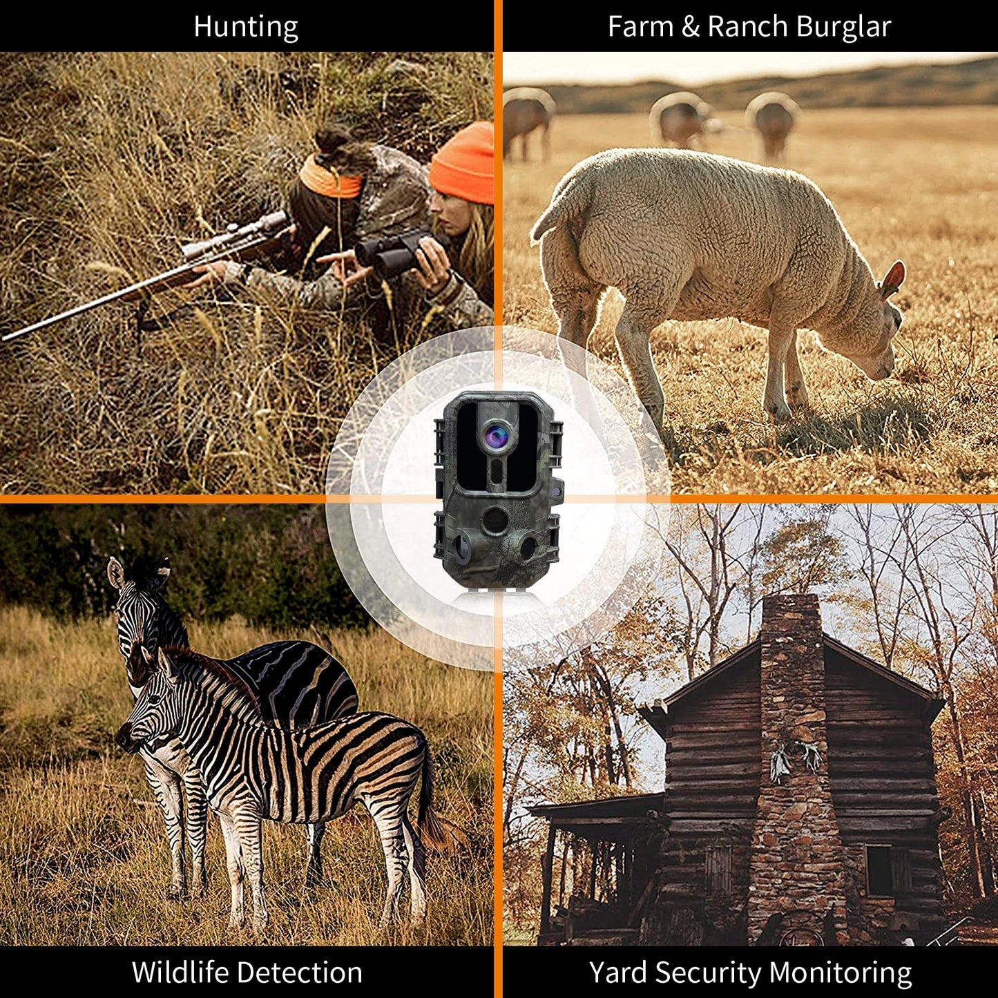 Hunting Trail Camera 16MP 1080P Night Vision Wildlife Camera For Outdoor Camping Security Night Vision Monitoring Hunting Camera