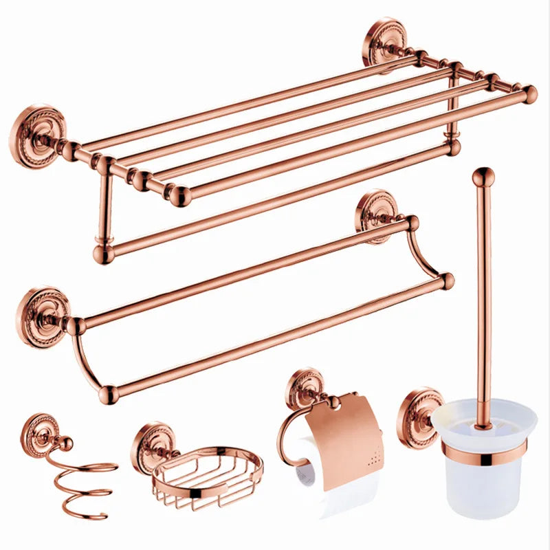 Rose Gold Bathroom Accessories Bath Brass Bathroom Soap Dish Set Toilet Life Bathroom Rack Paper Holder Bathroom Appliance