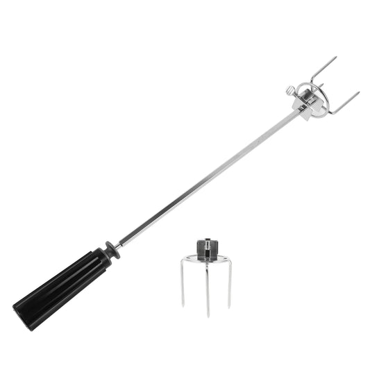 Stainless Steel Rotating Grill Spit Fork for Oven Roast Chicken BBQ Tool Lightweight Portable Meat Fork Kitchen Gadget Outdoor