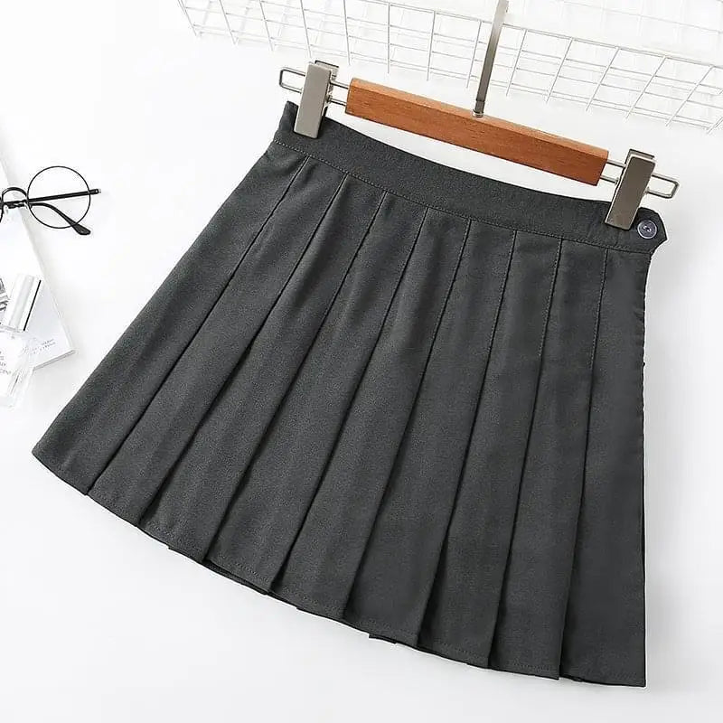 Children Kids Girls Skirts Summer New Infant Babys Girls Preppy Pleated Skirts Solid Trendy 4-14Y Junior Girls Ruched Cullottes