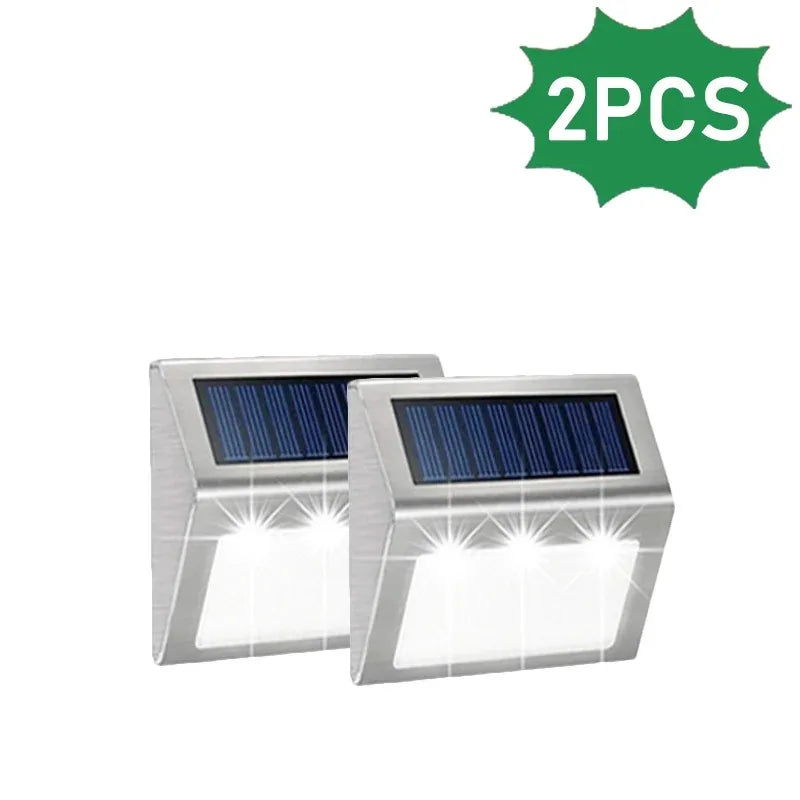 1~10pcs Solar Stair Lights Waterproof Yard Garden Light for Outside Patio Stainless Steel Solar Lamp Outdoor Fence Decor
