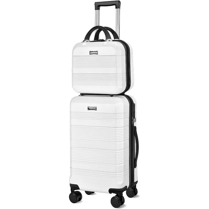 Carry On Luggage 22x14x9 Airline Approved, Hard Case Luggage Sets 2 Piece, PC+ABS Small Luggage Suitcase with TSA Lock & Spinner