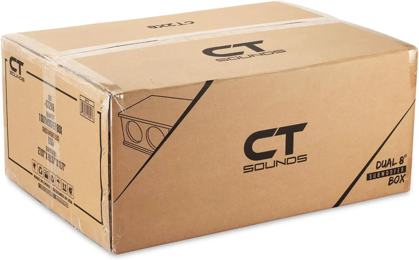 CT2X8 Dual 8” Kerf Port Universal-Fit Car Subwoofer Box