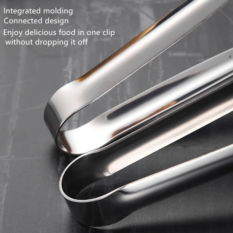 Stainless Steel Grill Tongs BBQ Steak Food Clip Bread Tong Cooking Outdoor Grilling Non-stick Steak Clamp Kitchen Gadgets