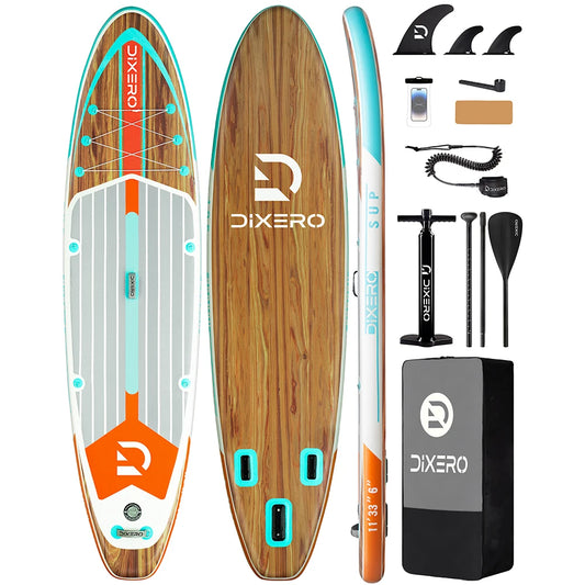 Myboat DIXERO Waterproof Inflatable Paddle Board 11''x33''x6''Adult Standing Style Aquatic With Kayak Accessories SUP Board