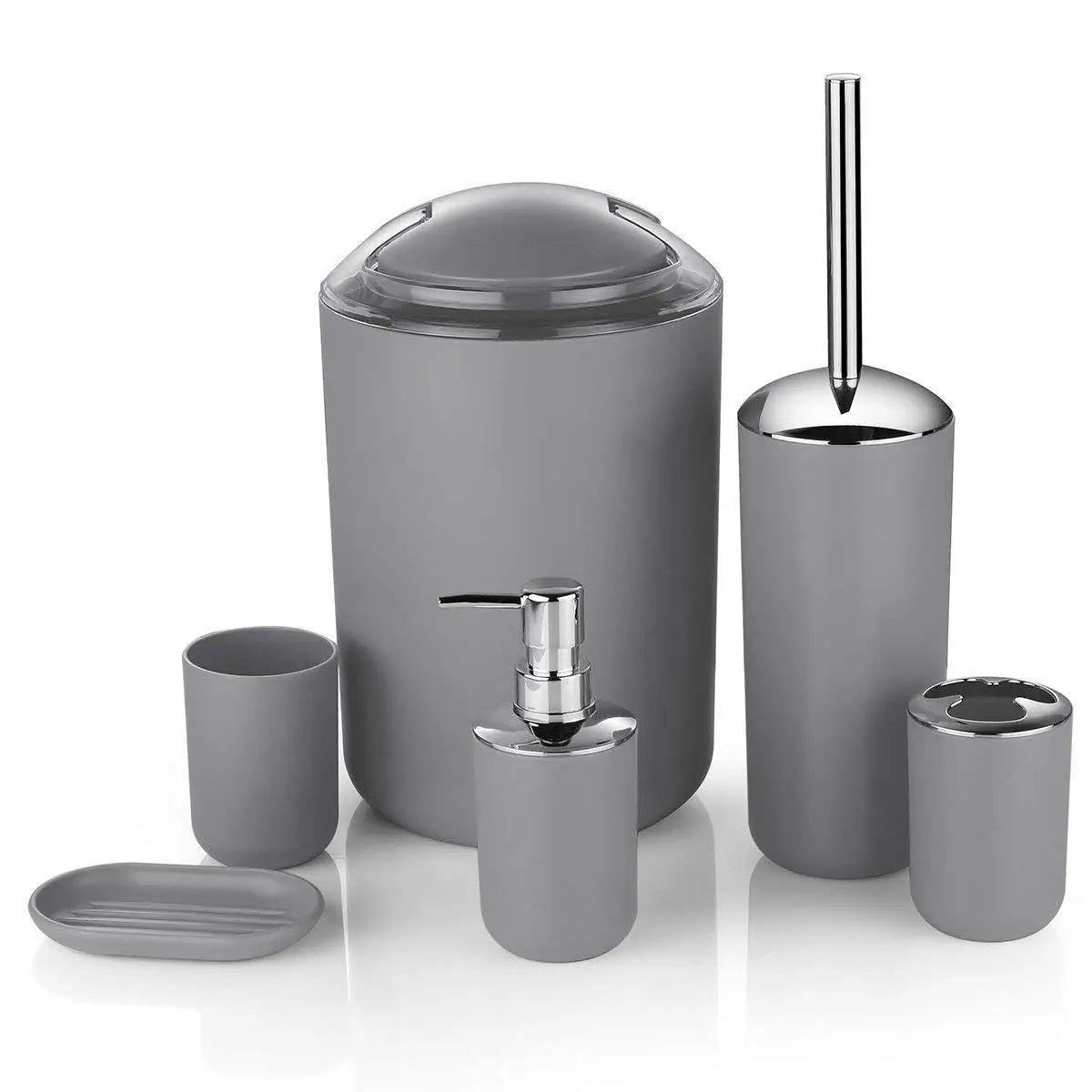 Bathroom Accessories Set 6 Piece Bath Ensemble Includes Toothbrush Holder Cup Soap Dispenser Housewarming Decorative Gift Set