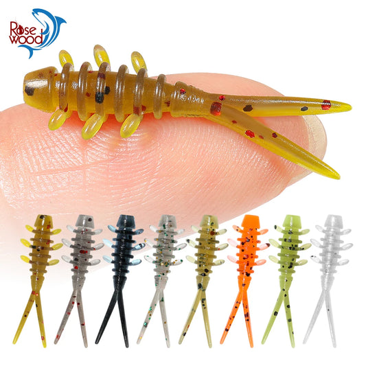 Rosewood 25mm Micro Worm Soft Fishing Lure TPR Floating Silicone Plastic Swimbait Softbait For Catching Horse Mackerel 20pcs/Box