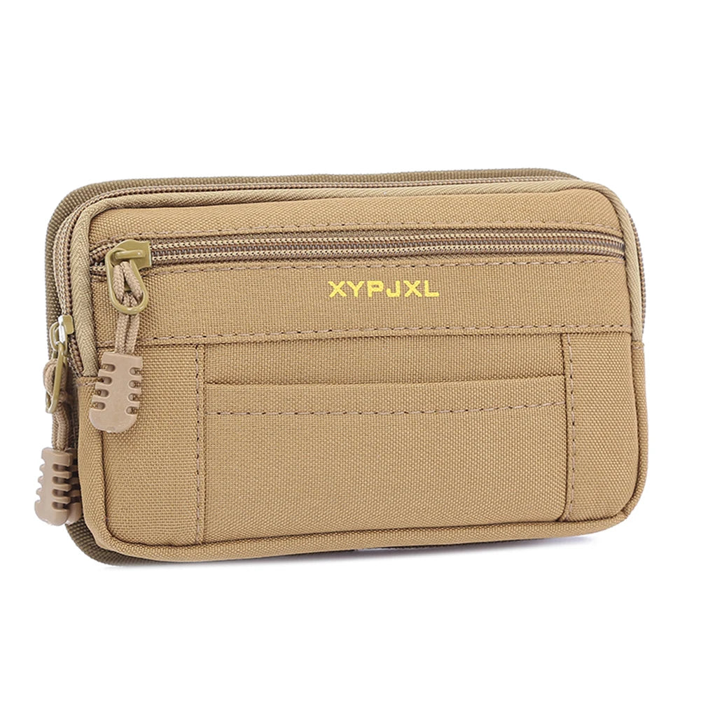 Men Belt Pack Multi-Compartment Wallet Pouch Portable Mobile Phone Purse Canvas Hiking Cycling Travel Tools