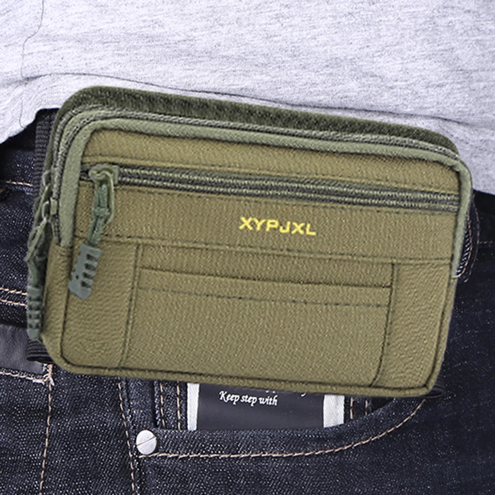 Men Belt Pack Multi-Compartment Wallet Pouch Portable Mobile Phone Purse Canvas Hiking Cycling Travel Tools