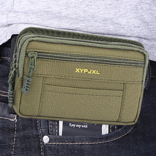 Men Belt Pack Multi-Compartment Wallet Pouch Portable Mobile Phone Purse Canvas Hiking Cycling Travel Tools
