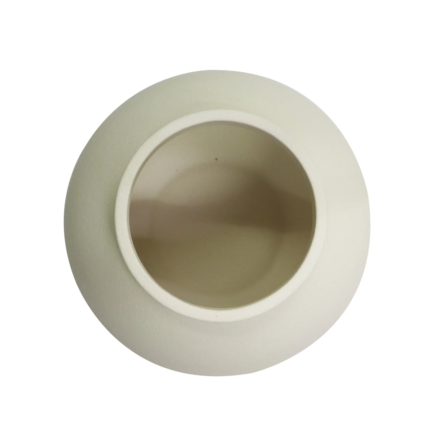 5.9 Matte Ceramic Round Vase, Natural Beige White, 1 - Piece