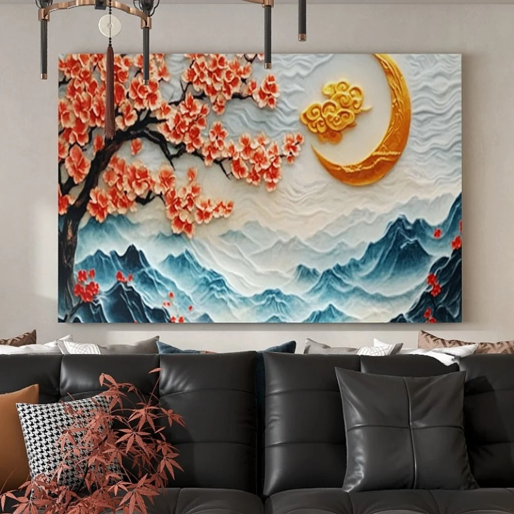 1.5-Inch Thick Pine Solid Wood Frame, Canvas Wall Art, Birthday Gift Art Wall Painting, Bedroom, Office, Living Room