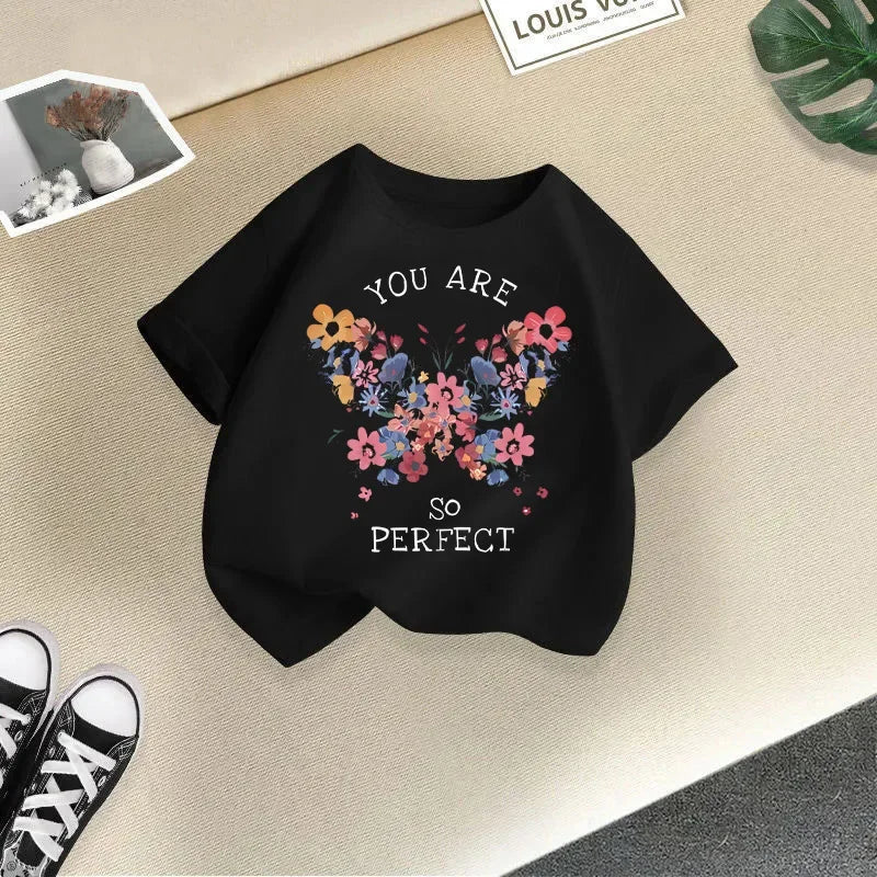 Girls Short Sleeve T-shirt Summer New Children's Top Loose Fashion Short Sleeves Clothes  Kids Clothes