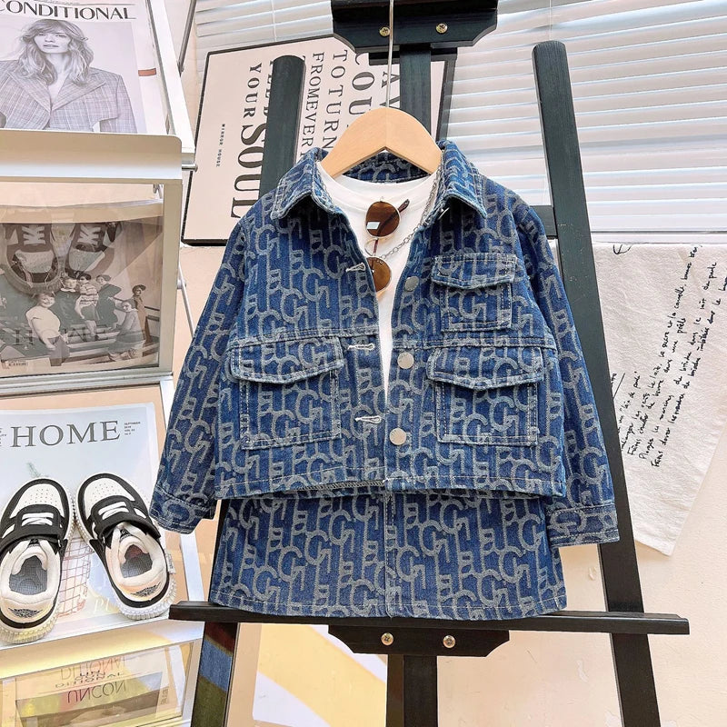 Baby Girl Jean Clothes Set Cotton Infant Toddler Kid Denim Jacket+Skirt 2PCS Spring Autumn Summer Clothing sets Outfit 1-10Y