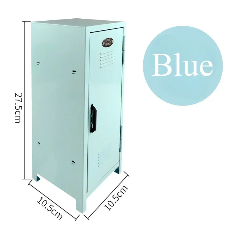 Iron Storage Box Dormitory Cosmetics Storage Cabinet Mini Safe Girls' Holiday Gifts Desktop Small Items Mini Storage Cabinet