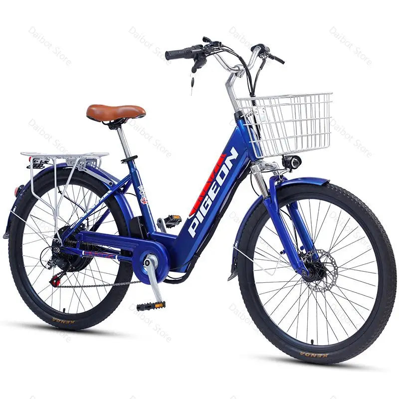 Adult Electric Bike 26 Inch Mountain Bike 350W 36V Electric Bicycle City Lady With 2 Seat And Basket Waterproof Hidden Battery