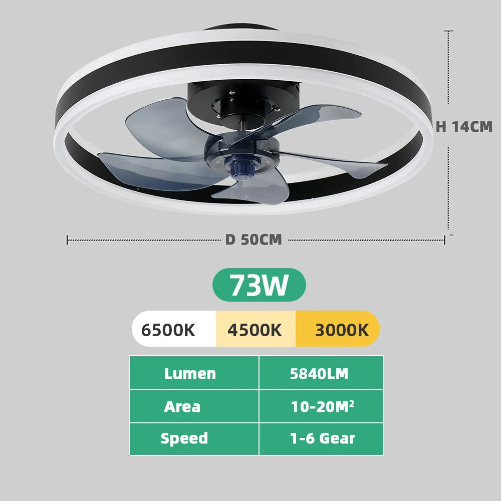 Ceiling Fan Have 6 Speeds Sealing Fan Led Lighting Adjustable Brightness Fan Can Sleep Timing Ceiling Lamp High Chrominance