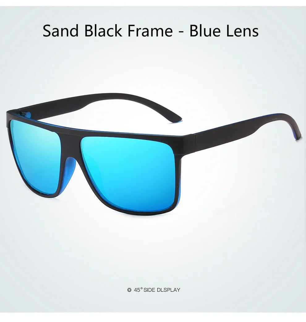 Polarized Sunglasses for Men Women Square Sun Glasses Driving Fishing UV400 With Glasses Case
