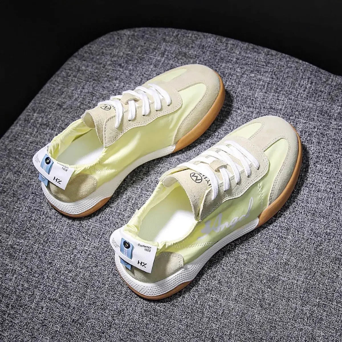 Korean Ladies Footwear Round Toe Women's Shoes Lace Up Light Comfortable and Elegant Daily Routine On Offer Designer Luxury H A