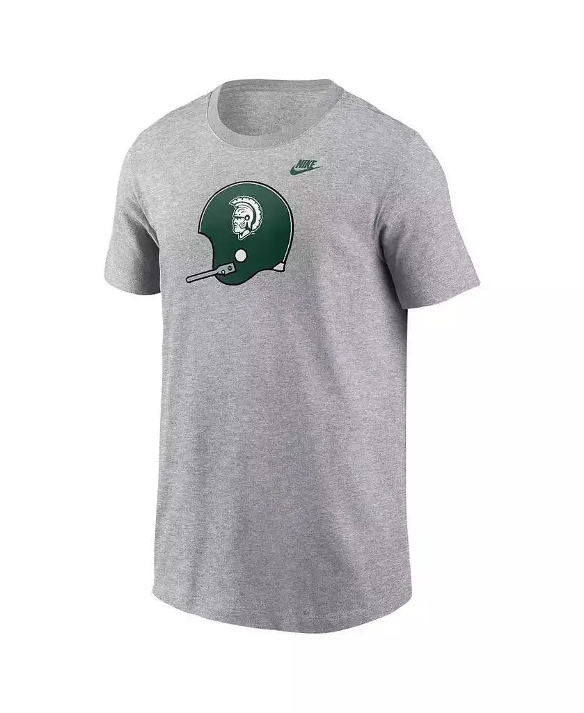 Nike | Big Boys and Girls Heather Gray Michigan State Spartans Helmet T-Shirt