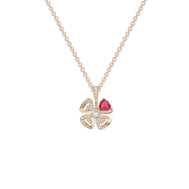 S925 Luxurious Set of Rose Colored Rings, Bracelets, and Necklaces. Where Opulence Meets Elegance，As Unique As You Are