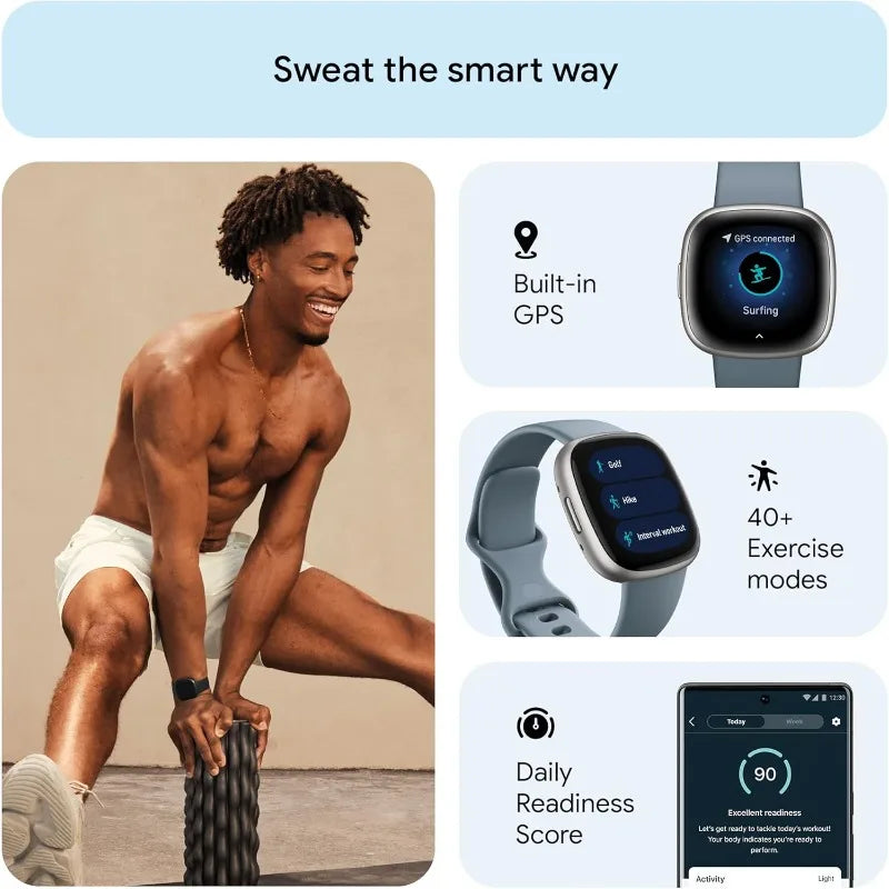Versa 4 Fitness Smartwatch with Daily Readiness, GPS, 24/7 Heart Rate, 40+ Exercise Modes, Sleep Tracking and more