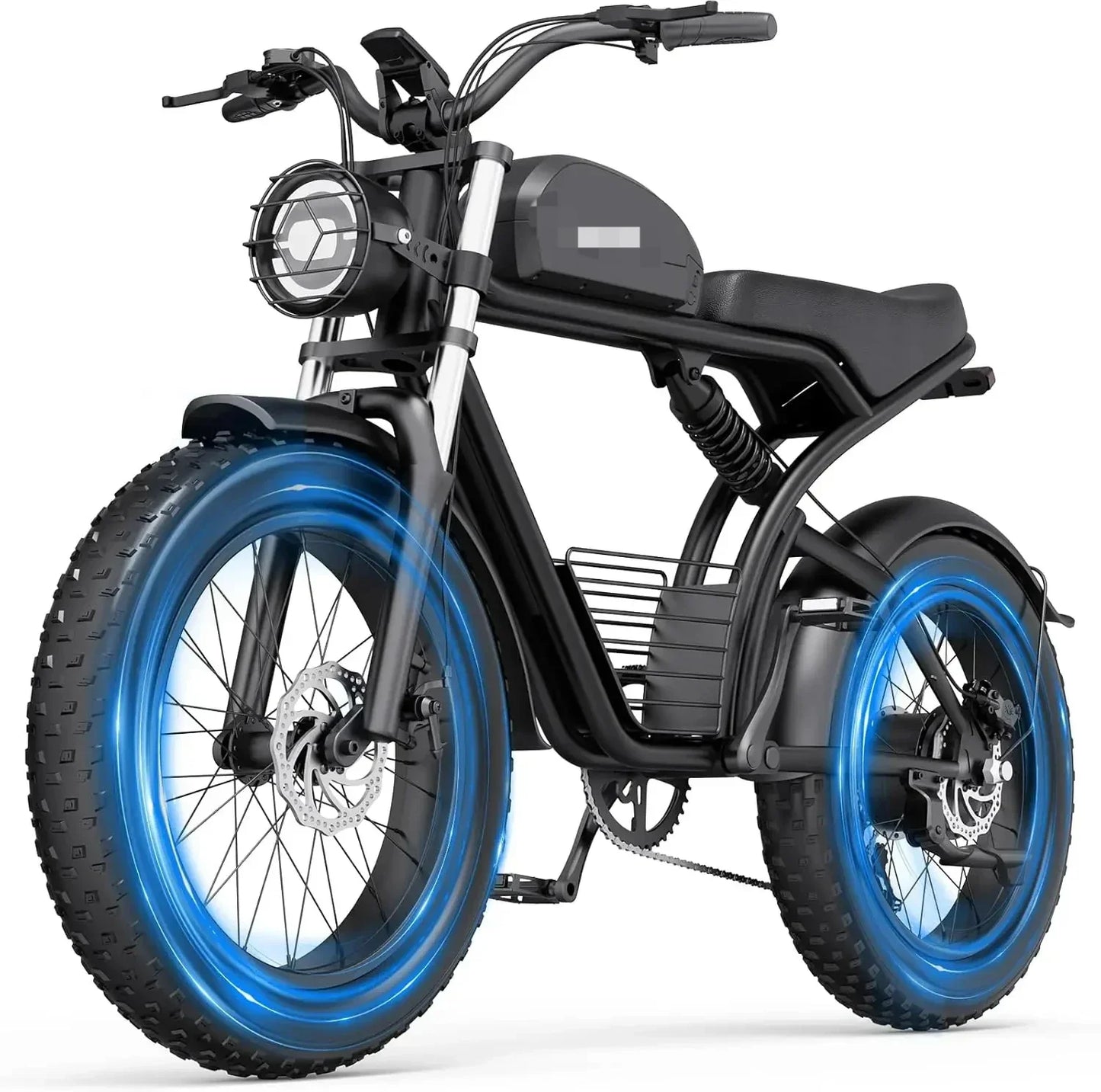 YY2Adults, 1500W 30MPH,48V 20/23AH,Max 75Miles Electric Motorcycle 20" Fat Tire Dirt Bike, Shamano 7-Speed E-