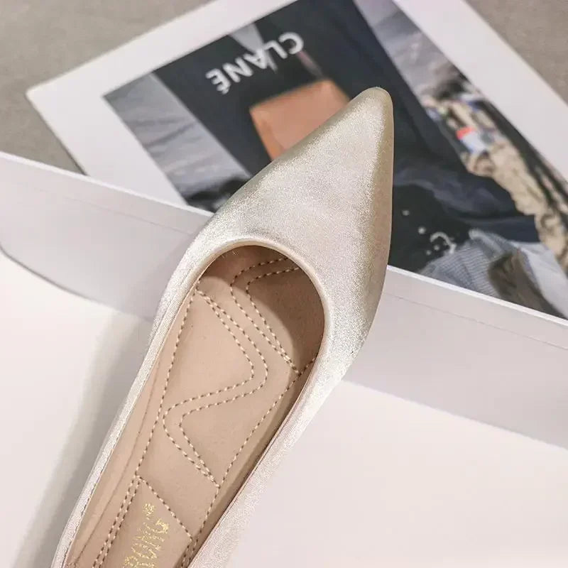 Ladies Footwear Low Heel Elegant Office Non Slip Women's Flat Shoes Casual Summer 2024 Comfortable Young Social 2025 New In