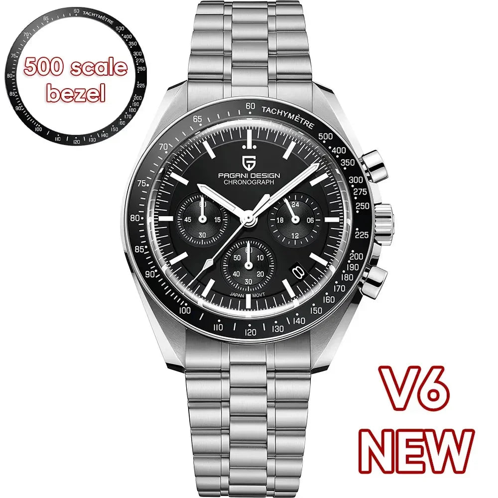 PAGANI DESIGN 2025 New Men's Watches Top Luxury Quartz Watch For Men Auto Date Speed Chronograph AR Sapphire Mirror Wrist watch