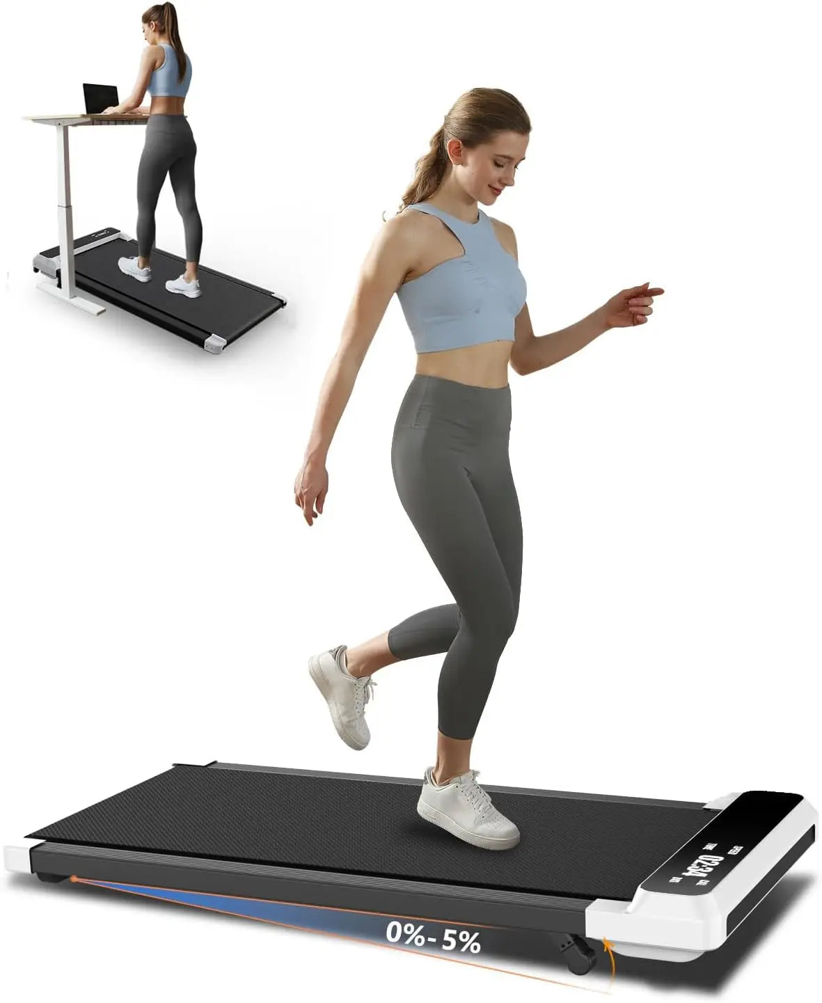 2 in 1 Under Desk Treadmill for Home Office Walking Jogging Pad with Remote Control and LED Display