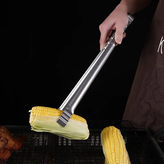 Grilling Tongs For Outdoor Grill Heavy Duty Thickened Long Metal Tongs Ergonomic Kitchen Gadget For Food Meat Sausage Fish