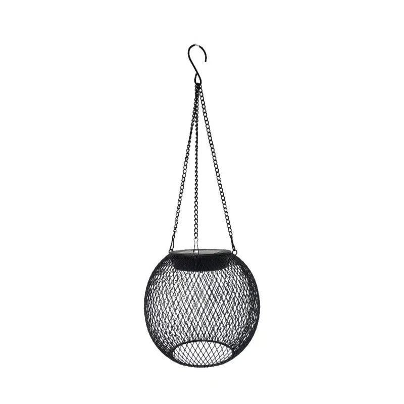 Solar Garden Lights Outdoor Hollow Diamond Pattern Projection Lantern Waterproof Decorative Hanging Lamp for Yard Pathway Decor