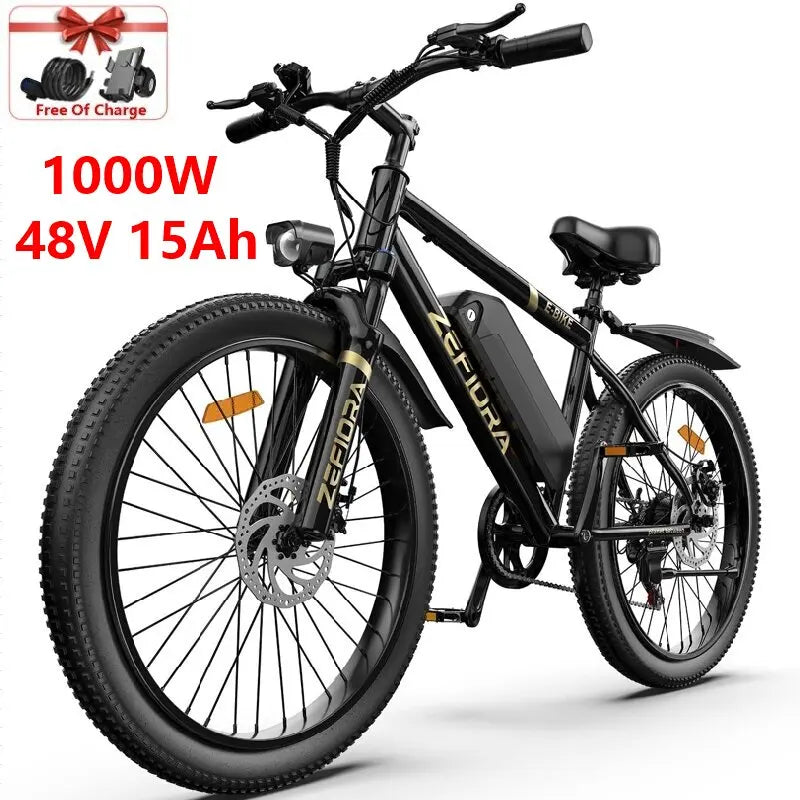 Zefiora M10 26 29er Mountain Bikes,48v Aluminum Alloy 1000w Motor Ebike, Adjustable Brake Seat,for Cycling Electric Bicycle