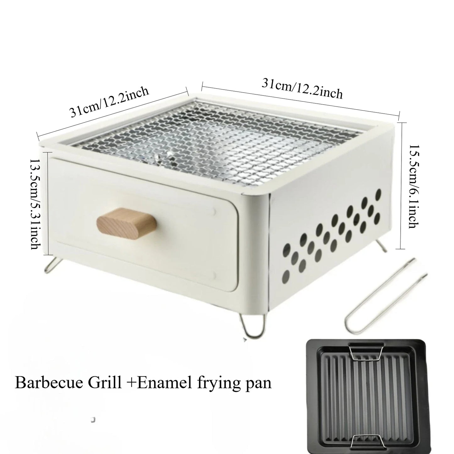 Portable BBQ Charcoal Grill Mini BBQ Tool Kit Picnic Beach Household Garden Barbecue Grill Bbq Grill Outdoor Camping Grill