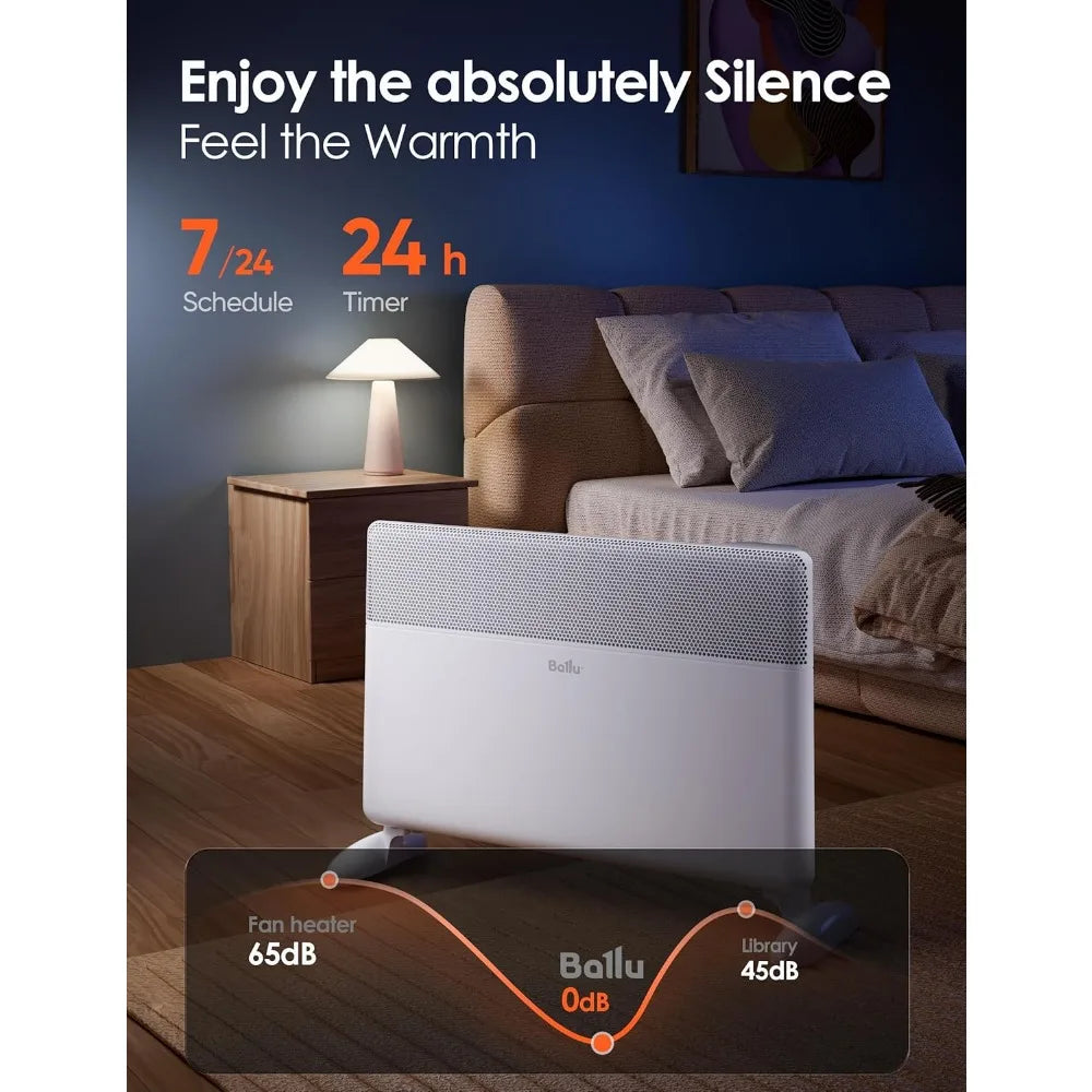 Convection panel space heater, 1500W indoor whole house heater, with WiFi application, remote control