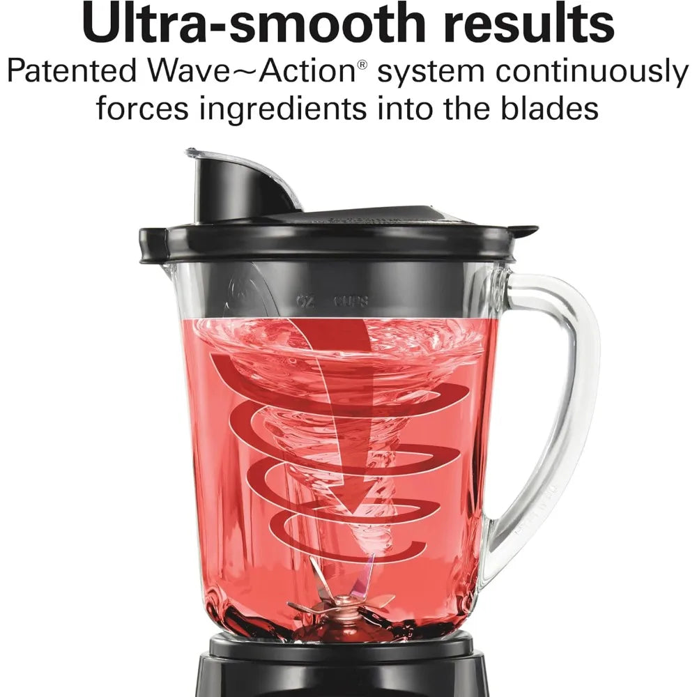 Blender For Smoothies, 40 Oz Glass Jar, 12 Functions Including Puree, Crush Ice, Black, 700 Watts, Black