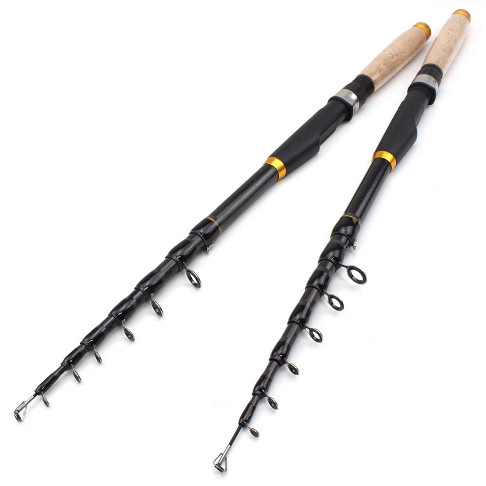 1.8-3.6m Ultrashort Telescopic Fishing Rod Multifunction Spinning Rod Carbon Fishing Fish Pole Durable Anti Slip Fishing Rod