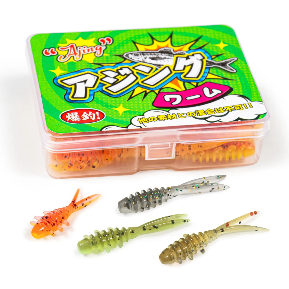 Rosewood 25mm Micro Worm Soft Fishing Lure TPR Floating Silicone Plastic Swimbait Softbait For Catching Horse Mackerel 20pcs/Box