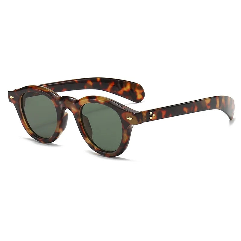 Fashion Small Round Sunglasses Women Retro Clear Ocean Lens Shades UV400 Men Rivets Punk Sun Glasses