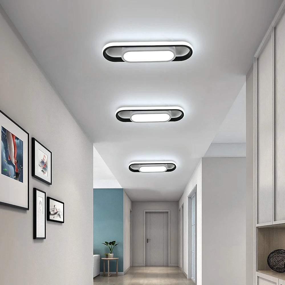 LED Ceiling Light Rectangular 24W,6500K Cool White Light, Acrylic Ceiling Light for Bedroom, Kitchen, L40 x W12cm